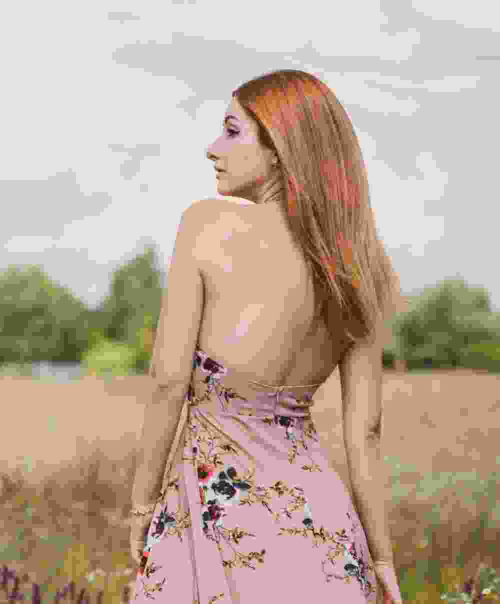 Abito Corto Svasato Rosa - immagine 3