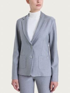 Blazer con due bottoni in Compact Ragno – Grigio Mel. – foto 1