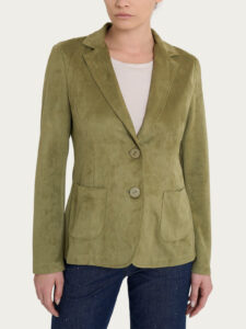 Blazer con due bottoni in Suede Ragno – Sphagnum – foto 1