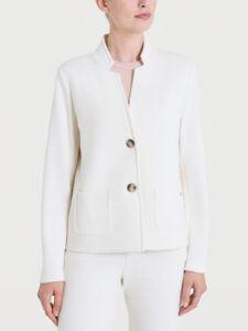 Blazer corto in Velvet Ragno – Avorio – foto 1