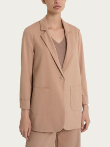 Blazer destrutturato in Compact Light Ragno – Warm Taupe – foto 1