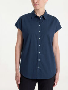 Camicia con manica kimono in Poplin di cotone Ragno – Bleu – foto 1