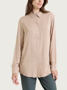 Camicia in Light Flannel Ragno – Cammello Mel. – foto 1