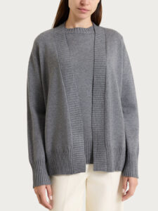 Cardigan a manica lunga in NaturalSoft Ragno – Ardesia Mel. – foto 1