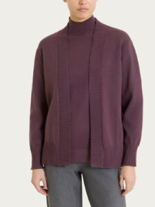 Cardigan a manica lunga in NaturalSoft Ragno – Huckleberry – foto 1