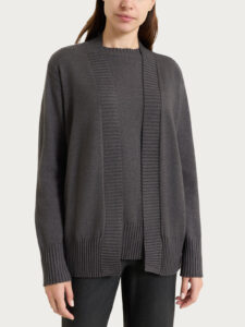Cardigan a manica lunga in NaturalSoft Ragno – Oscuro Mel. – foto 1