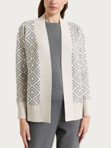 Cardigan aperto a rombi in NaturalSoft Ragno – Fant.Champignon – foto 1